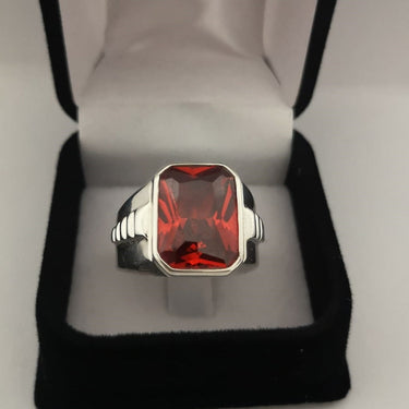 Imperial Ring 950 Silver - Ruby Zircon